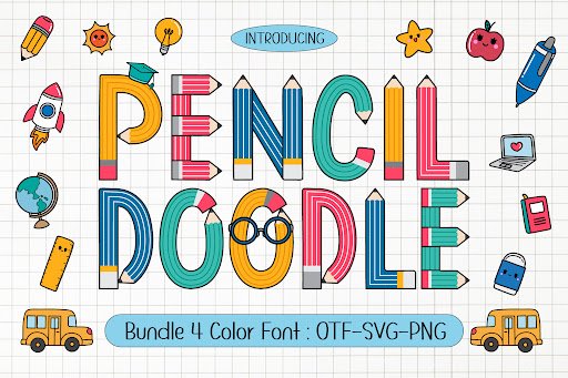 Pencil Doodle Font by Issie_Studio