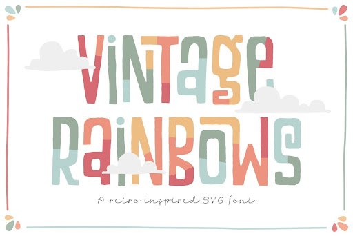Vintage Rainbows Font by Denise Chandler