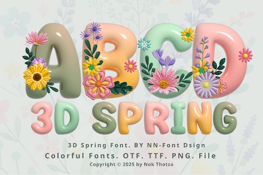 3d Spring Font by NN-Font Design