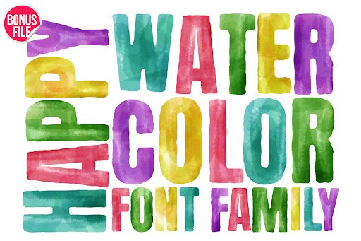 Happy Watercolor Font by Nobu Collections