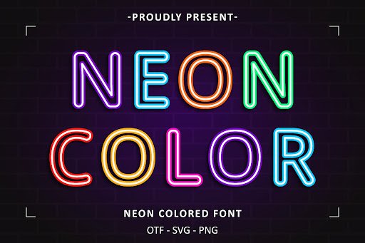 Neon Colored Font by Font Craft Studio