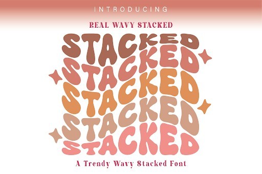 Real Wavy Stacked Display font