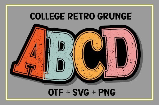 College Retro Grunge Retro font