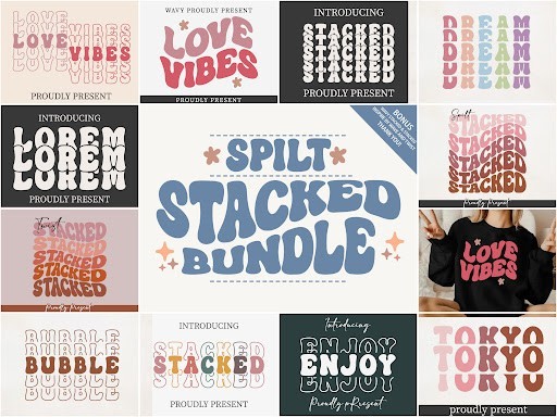 Spilt Stacked Display font