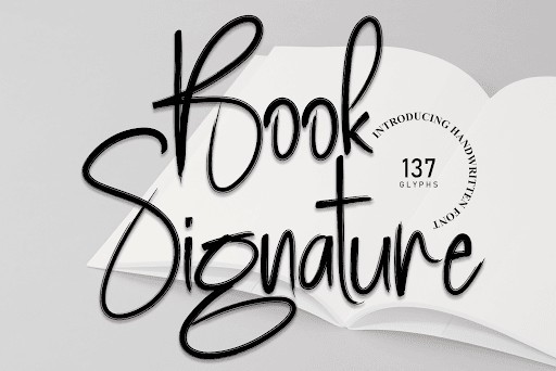 Book Signature Script font