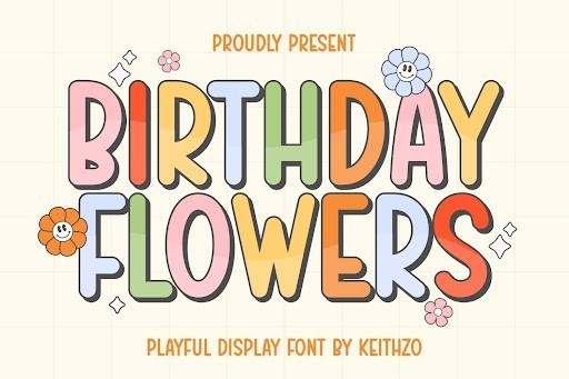 Birthday Flowers Script font