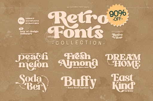 Retro Fonts Collection Font by Taboja Studio