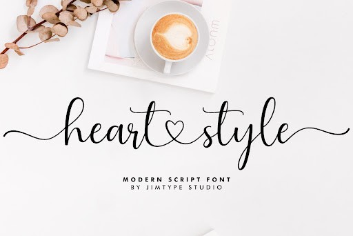 Heart Style Script font