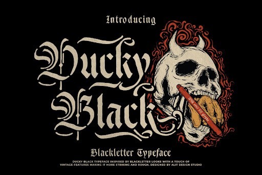 Ducky Black Blackletter font
