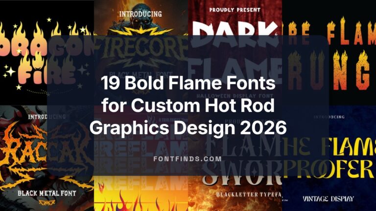 19 Bold Flame Fonts for Custom Hot Rod Graphics Design 2026