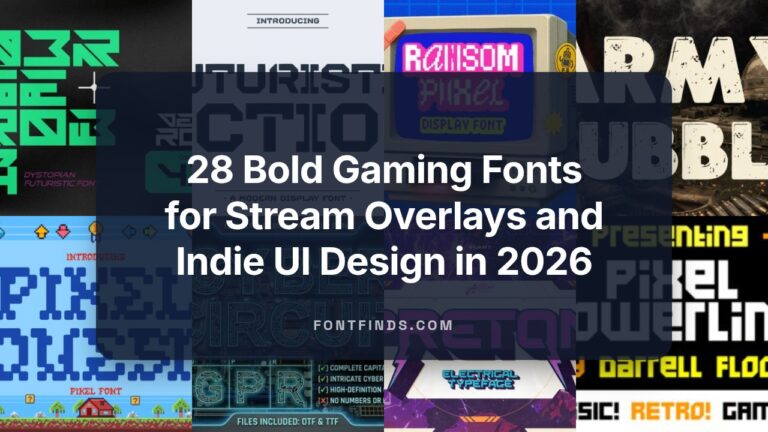 28 Bold Gaming Fonts for Stream Overlays and Indie UI Design in 2026