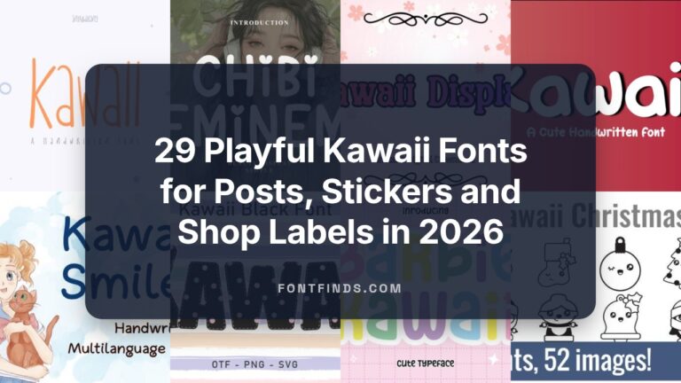 29 Playful Kawaii Fonts for Posts, Stickers and Shop Labels in 2026