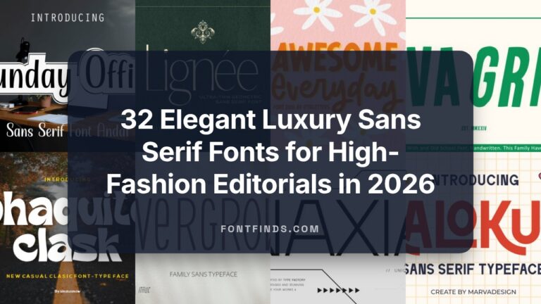 32 Elegant Luxury Sans Serif Fonts for High-Fashion Editorials in 2026