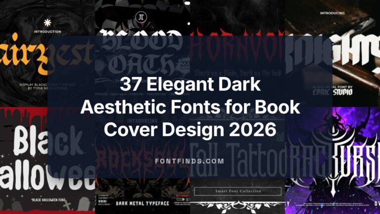 37 Elegant Dark Aesthetic Fonts for Book Cover Design 2026
