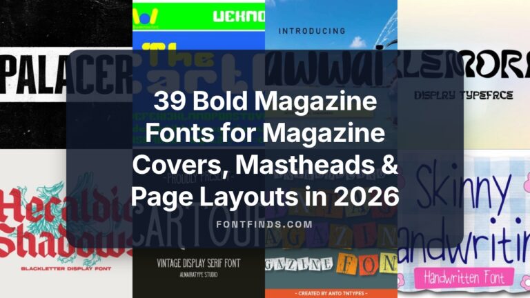 39 Bold Magazine Fonts for Magazine Covers, Mastheads & Page Layouts in 2026