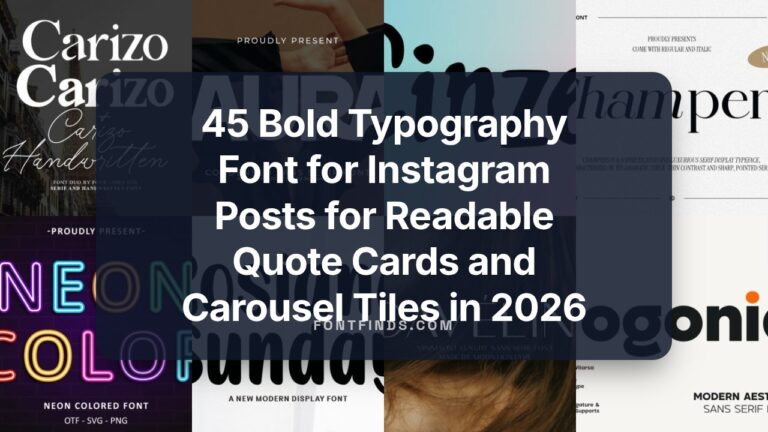 45 Bold Typography Font for Instagram Posts for Readable Quote Cards and Carousel Tiles in 2026