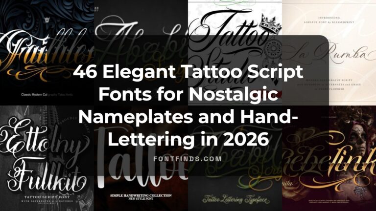 46 Elegant Tattoo Script Fonts for Nostalgic Nameplates and Hand-Lettering in 2026