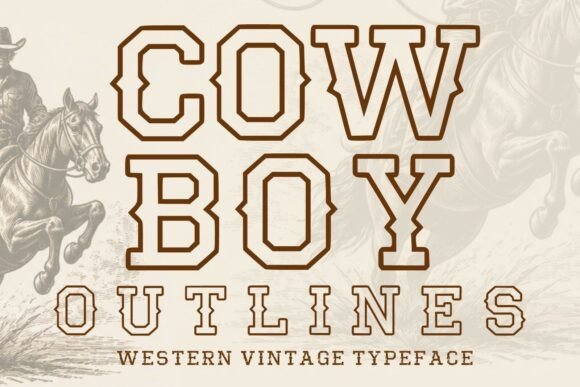 Cowboy Outlines Font