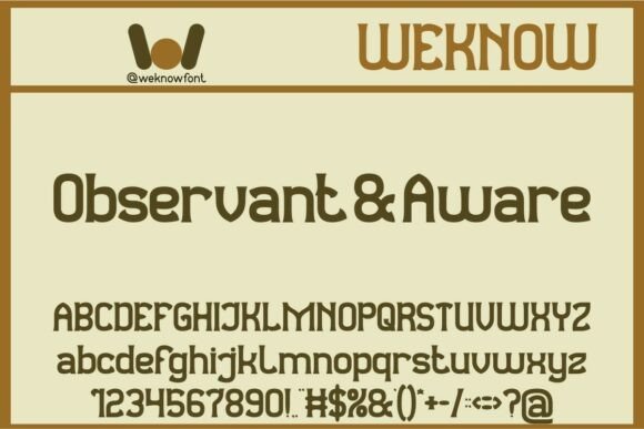 Observant and Aware - Instagram post font