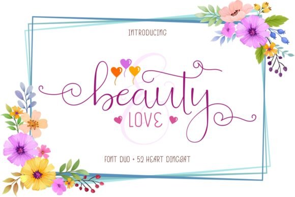Beauty and Love Duo Font - Feminine Script Fonts