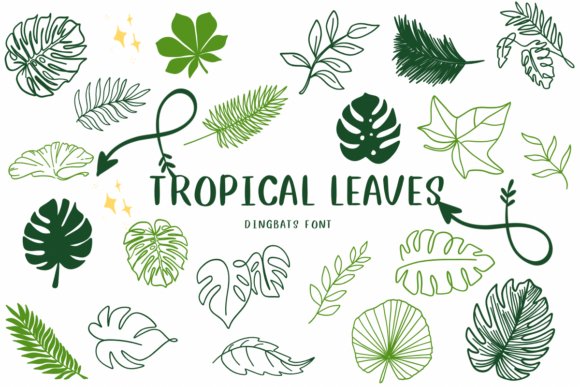 Tropical Leaves Dingbats Font