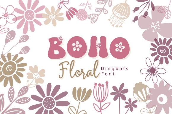 Boho Floral Dingbat Font