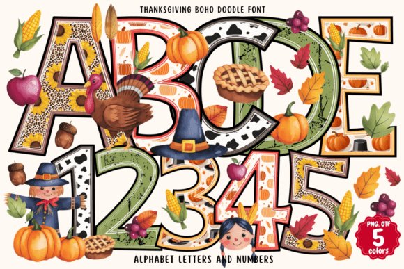 Thanksgiving Boho Doodle Font