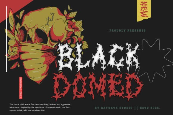 Black Domed - gothic tattoo fonts