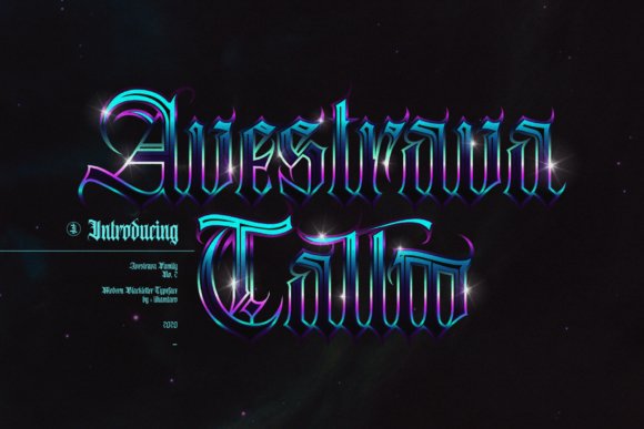 Avestrava Tattoo Font