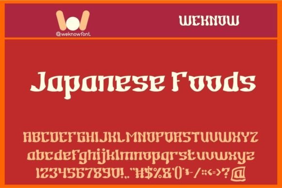 Japanese Foods Font