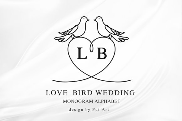 Love Bird Wedding Monogram Font