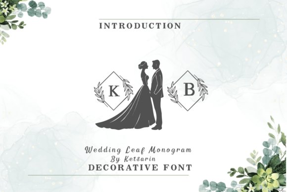 Wedding Leaf Monogram Font