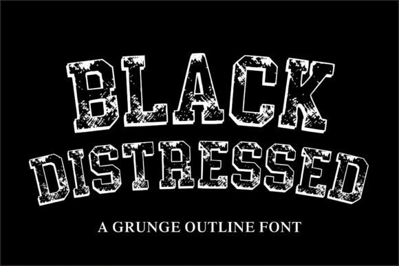 Black Distressed Font