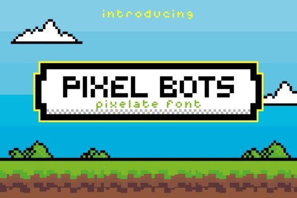 Pixel Bots Font for T-shirt Retro Display