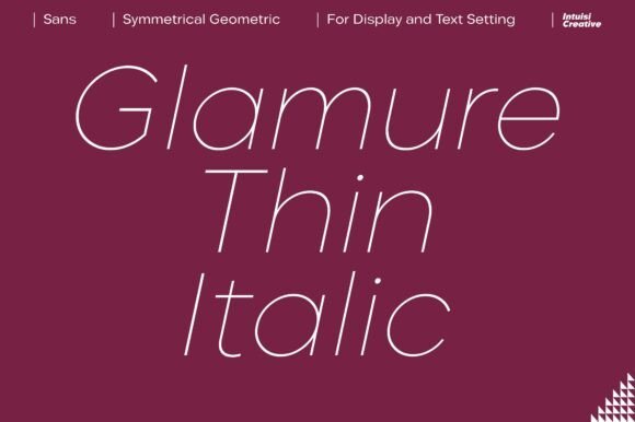 Glamour Thin Italic Font