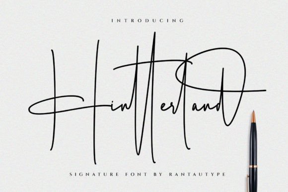 Hintterland Signature - signature logo fonts 