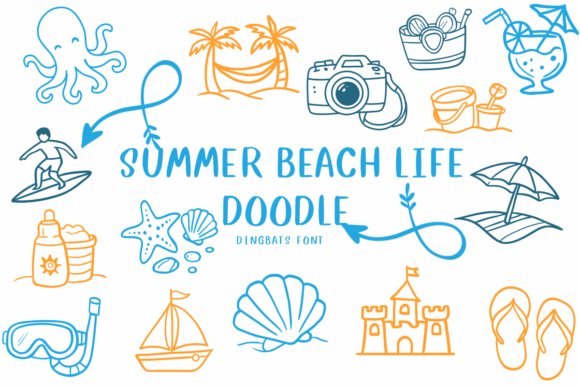 Summer Beach Life Doodle