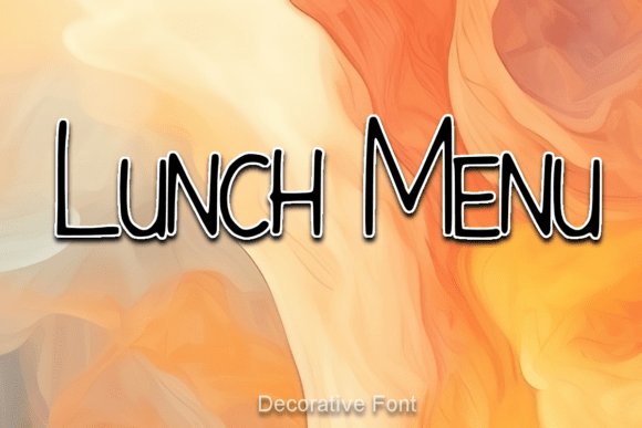 Lunch Menu Font