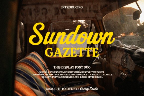 Sundown Gazette Duo Display Font