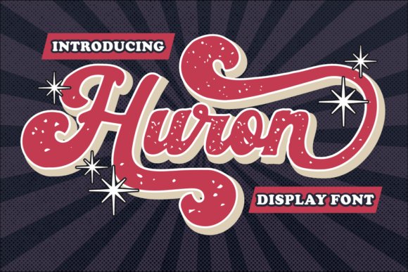 Huron Groovy Vintage Fonts