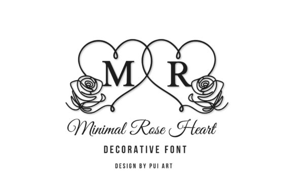 Minimal Rose Heart Font