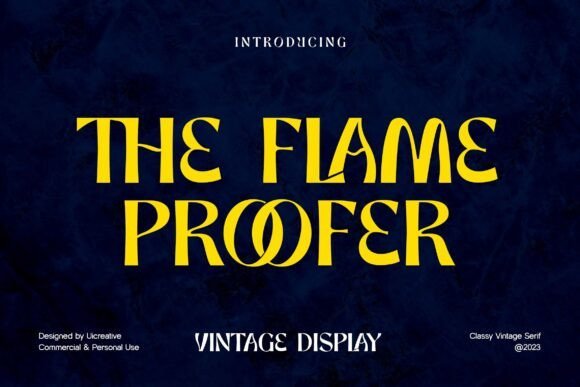 The Flame Proofer Vintage Display Flame fonts