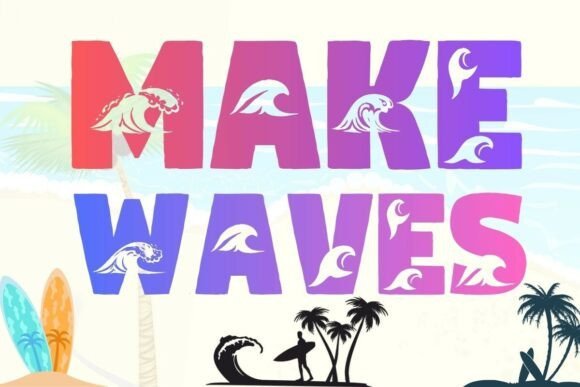 Waves Decorative Set Font