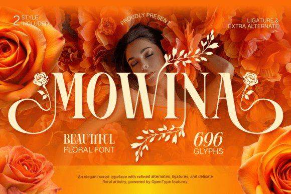 Mowina Floral Serif Font