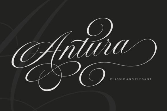 Antura calligraphy script fonts for cafe names
