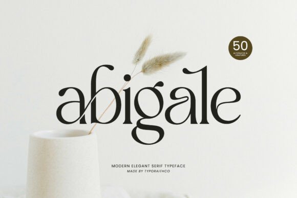 Modern serif fonts for branding shown on a contemporary logo