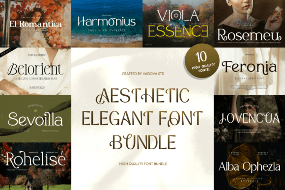 Aesthetic Elegant bundle fonts for a cohesive instagram feed