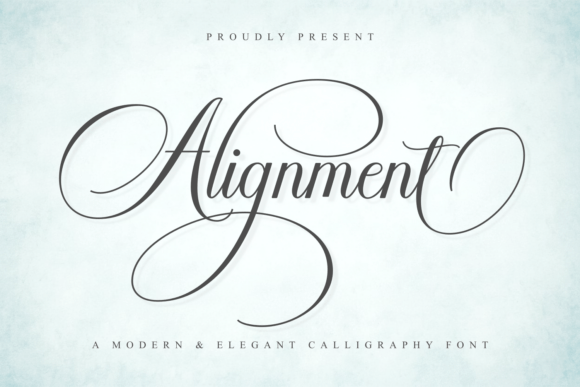 Alignment modern calligraphy script fonts for branding