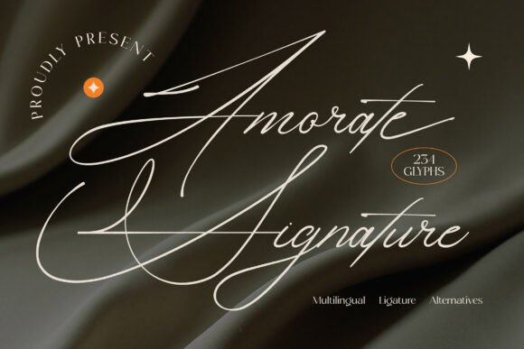 Amorate Signature flowing signature fonts for logo design