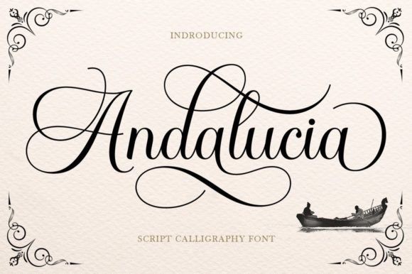 Andalucia calligraphic script fonts for cafe chalkboards
